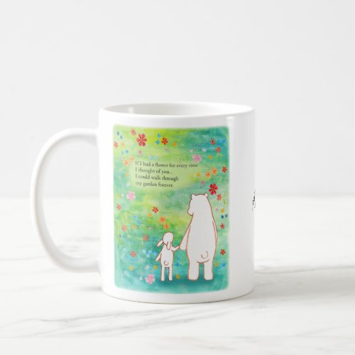 Bear and bunny romantic Poem Quote Custom name  Coffee Mug