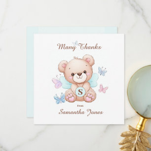 Bear and Butterflies Personalized Thank You Card