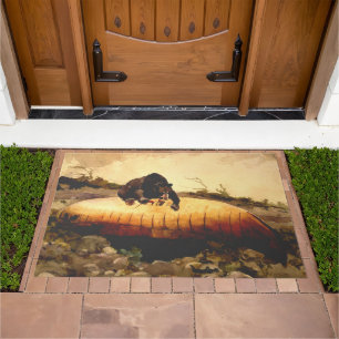 Bear and Canoe Winslow Homer 1895 Log Cabin Doormat