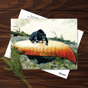 Bear and Canoe Winslow Homer Postcard
