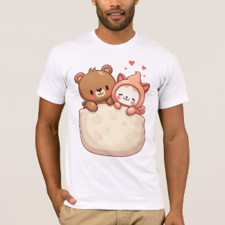 Bear and Cat Kawaii T-Shirt