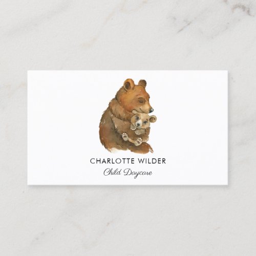 Bear And Cub Child Daycare Business Card