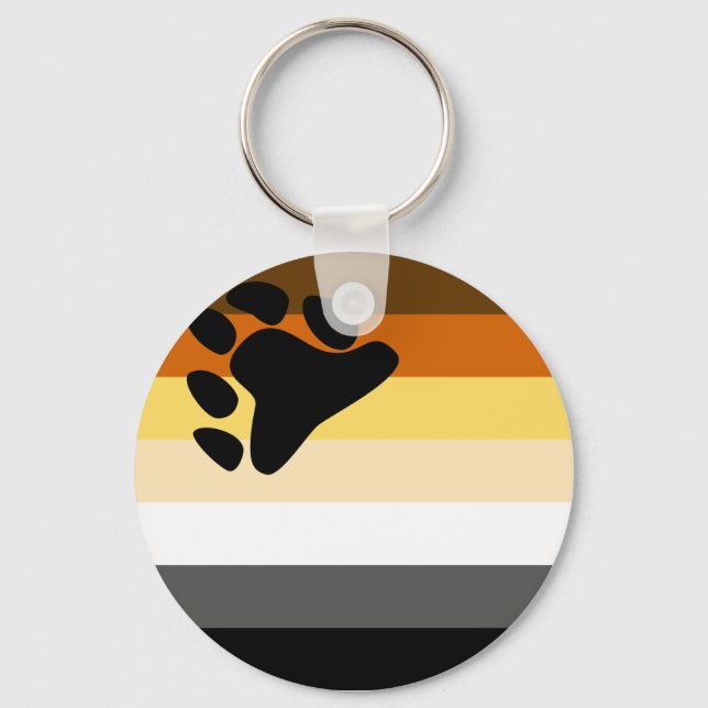 Bear and Cub Community LGBT Gay Pride Flag Keychain (Front)