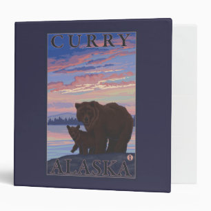 Bear and Cub - Curry, Alaska 3 Ring Binder
