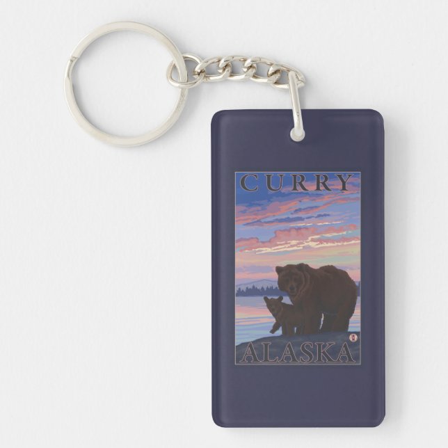 Bear and Cub - Curry, Alaska Keychain (Front)