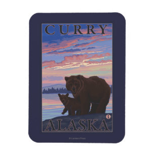 Bear and Cub - Curry, Alaska Magnet