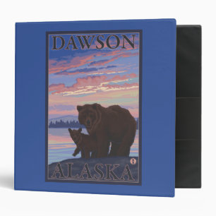 Bear and Cub - Dawson, Alaska 3 Ring Binder