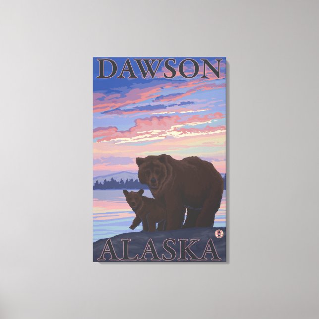 Bear and Cub - Dawson, Alaska Canvas Print (Front)