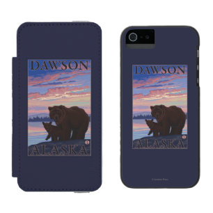 Bear and Cub - Dawson, Alaska Wallet Case For iPhone SE/5/5s