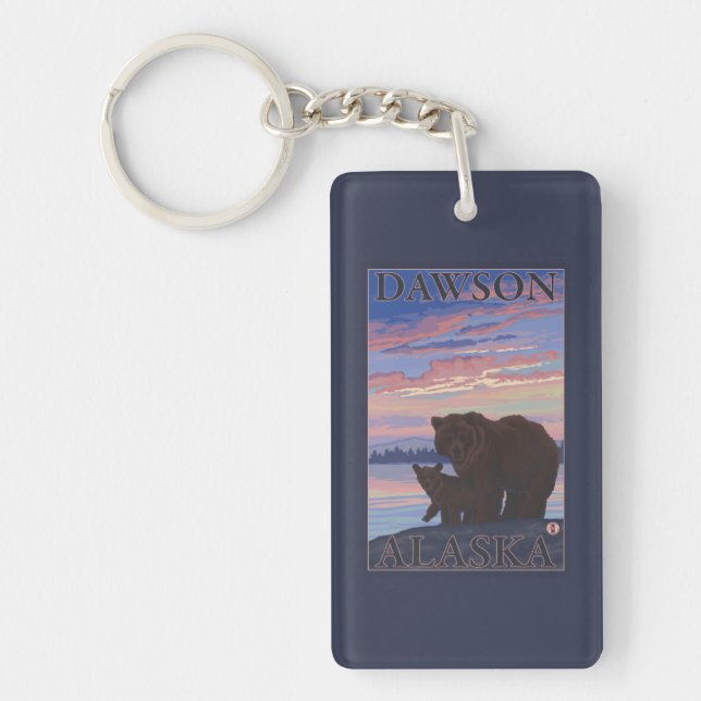 Bear and Cub - Dawson, Alaska Keychain (Front)