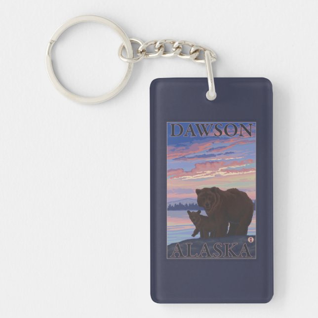 Bear and Cub - Dawson, Alaska Keychain (Front)