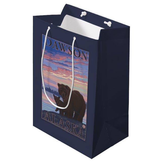Bear and Cub - Dawson, Alaska Medium Gift Bag (Front Angled)