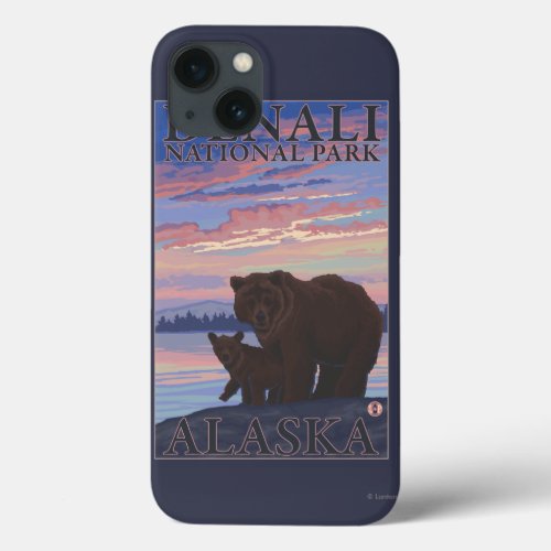 Bear and Cub _ Denali National Park Alaska iPhone 13 Case