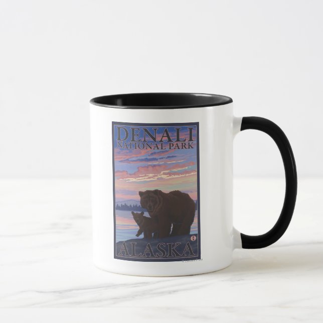 Bear and Cub - Denali National Park, Alaska Mug (Right)