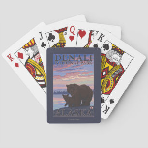 Bear and Cub - Denali National Park, Alaska Poker Cards
