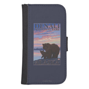 Bear and Cub - Denali National Park, Alaska Samsung S4 Wallet Case