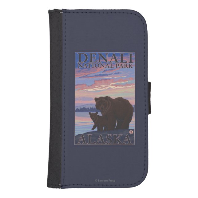 Bear and Cub - Denali National Park, Alaska Samsung Galaxy Wallet Case (Front)