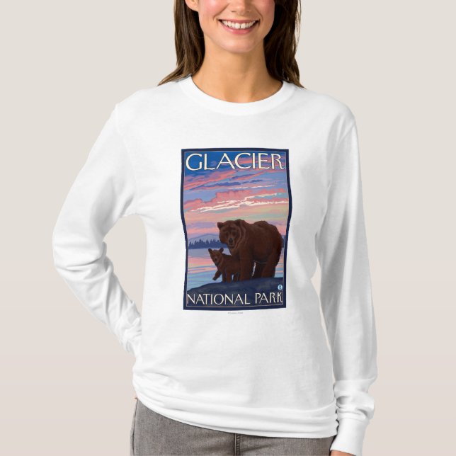 Bear and Cub - Glacier National Park, MT T-Shirt (Front)