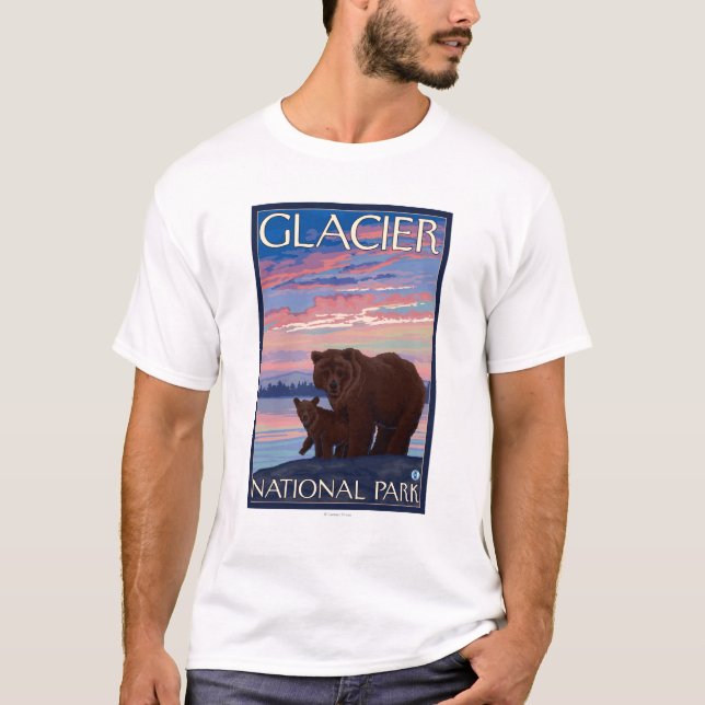 Bear and Cub - Glacier National Park, MT T-Shirt (Front)