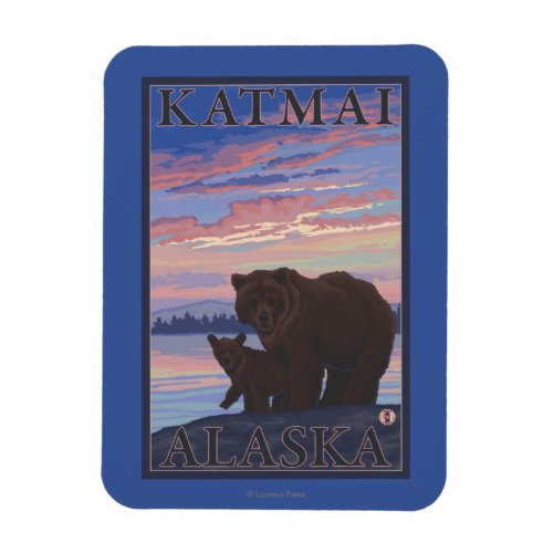 Bear and Cub _ Katmai Alaska Magnet