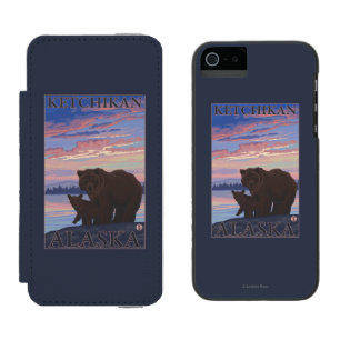 Bear and Cub - Ketchikan, Alaska iPhone SE/5/5s Wallet Case