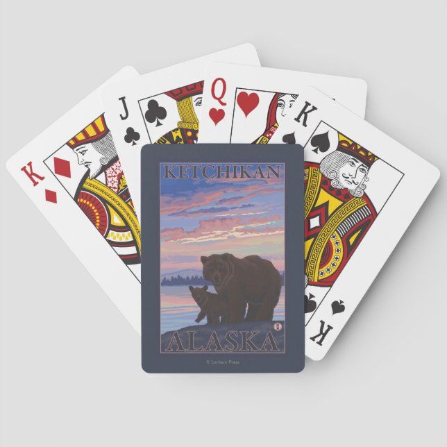 Bear and Cub - Ketchikan, Alaska Poker Cards (Back)