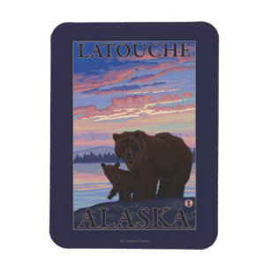 Bear and Cub - Latouche, Alaska Magnet
