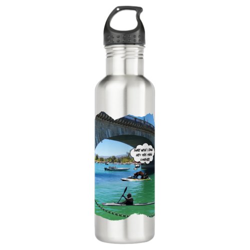 Bear and cub on Jet ski in Lake Havasu Stainless Steel Water Bottle