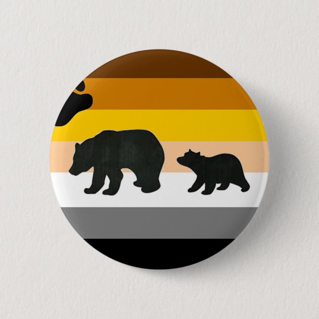 Bear and Cub Pride Pinback Button (Front)