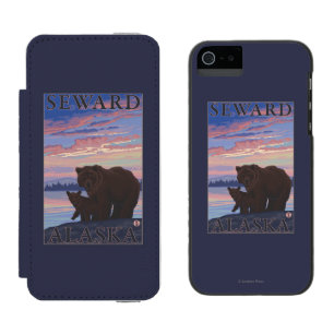 Bear and Cub - Seward, Alaska iPhone SE/5/5s Wallet Case