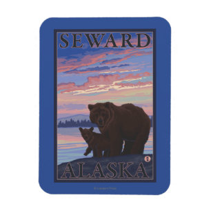 Bear and Cub - Seward, Alaska Magnet