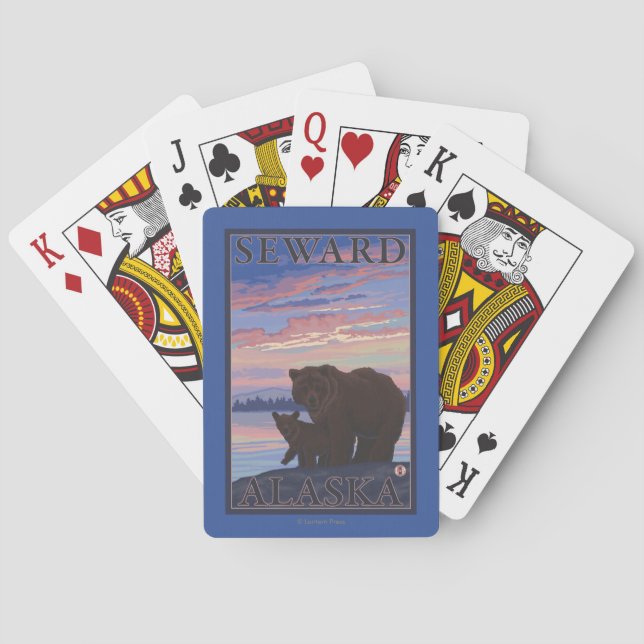 Bear and Cub - Seward, Alaska Poker Cards (Back)