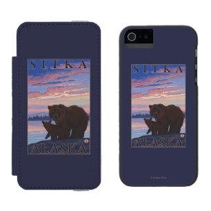 Bear and Cub - Sitka, Alaska Wallet Case For iPhone SE/5/5s