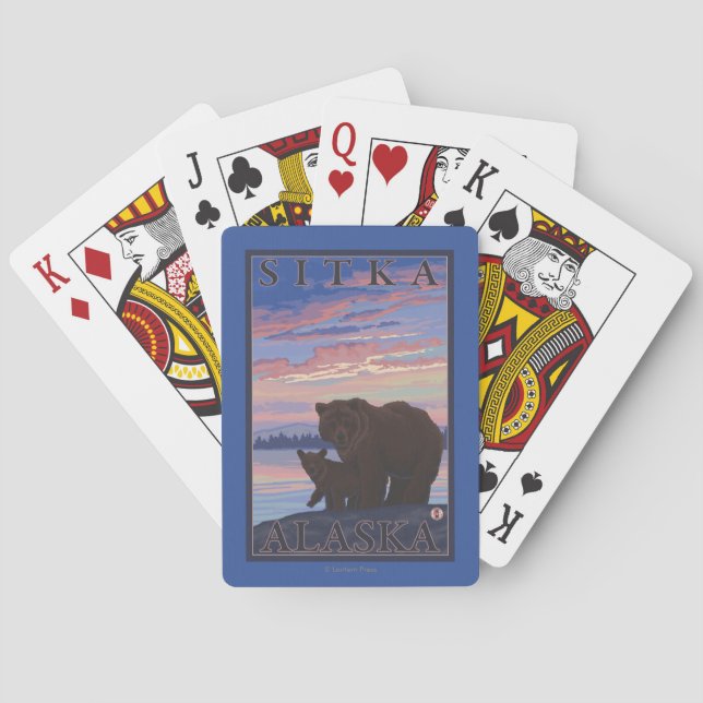 Bear and Cub - Sitka, Alaska Poker Cards (Back)