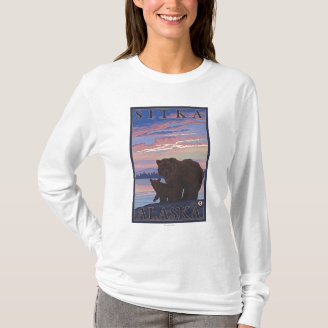 Bear and Cub - Sitka, Alaska T-Shirt (Front)