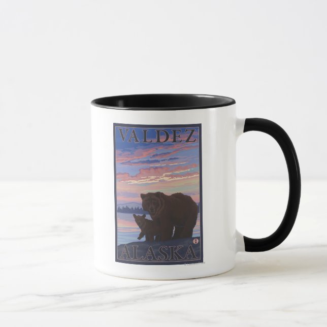 Bear and Cub - Valdez, Alaska Mug (Right)