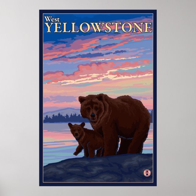 Bear and Cub - West Yellowstone, Montana Poster (Front)