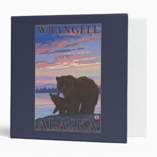 Bear and Cub - Wrangell, Alaska 3 Ring Binder