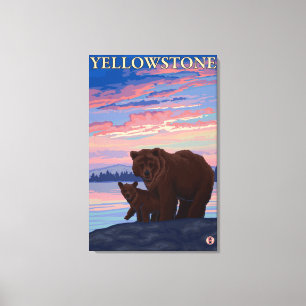 Bear and Cub - Yellowstone National Park Canvas Print