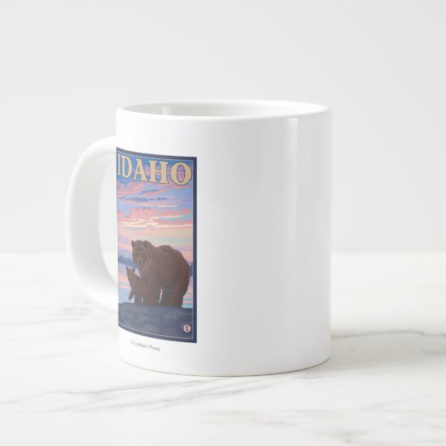 Bear and CubIdahoVintage Travel Poster Giant Coffee Mug (Front Left)