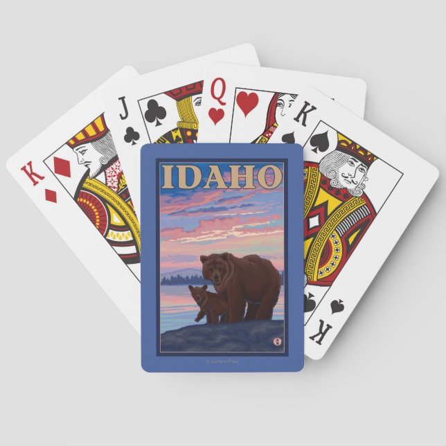 Bear and CubIdahoVintage Travel Poster Poker Cards (Back)