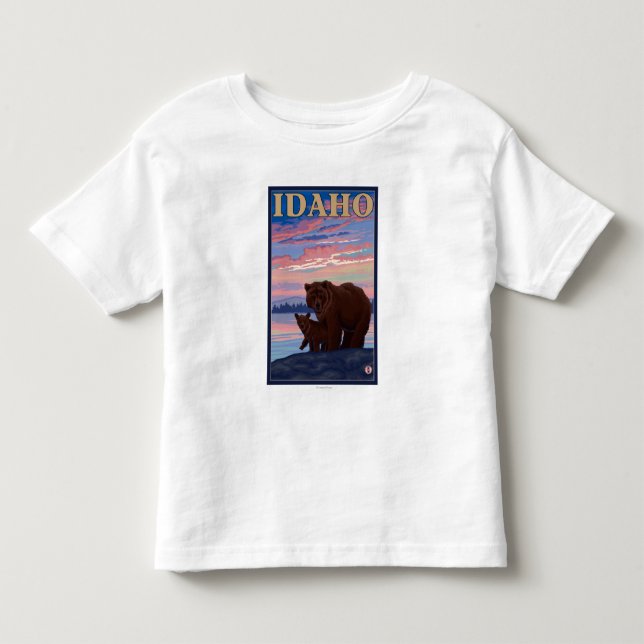 Bear and CubIdahoVintage Travel Poster Toddler T-shirt (Front)