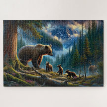 Bear and Cubs Adventure, Forested Mountain
