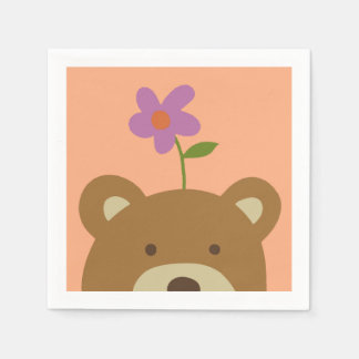 Bear and Flower Napkins