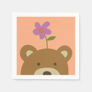 Bear and Flower Napkins