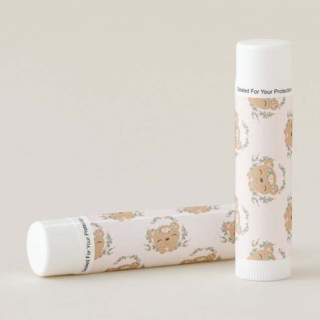Bear And Flower Tattoo Lip Balm (Front)