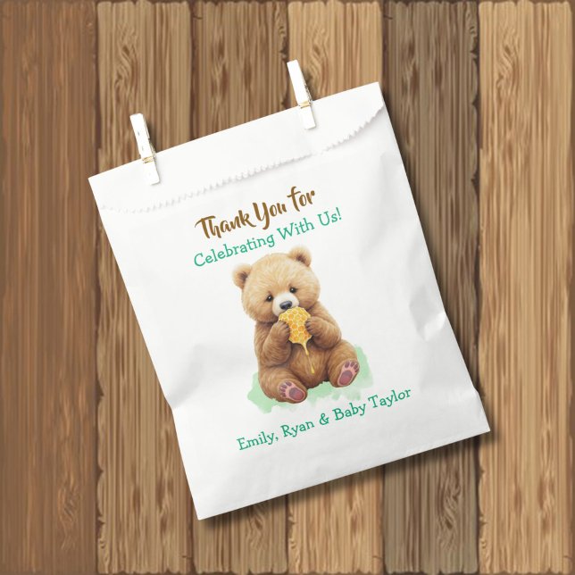 Bear and Honey Themed Thank You Baby Shower Favor Bag (Creator Uploaded)