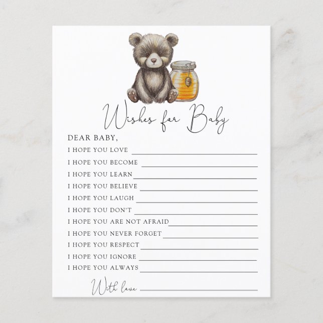 Bear and honey - Wishes for baby (Front)