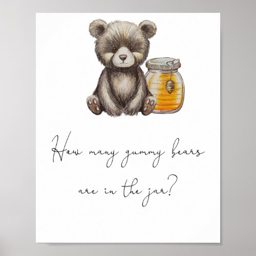 Bear and jar honey _ Guess how many gummy bears Poster