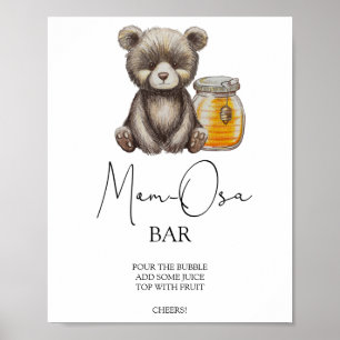Bear and jar honey - Mom-osa bar Poster